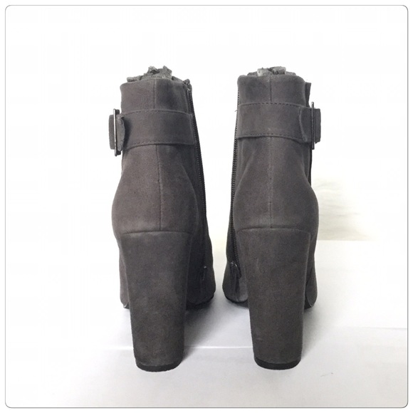 Chunky Heel Pointed Booties Suede - Picture 2 of 5